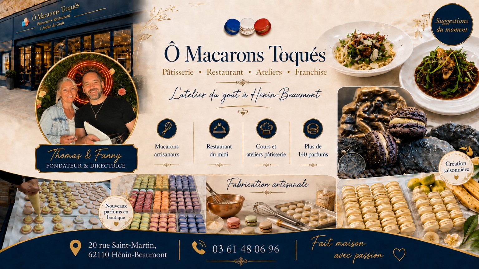 Ô Macarons Toqués – pâtisserie, restaurant, ateliers et franchise à Hénin-Beaumont